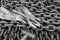 Anchor chain and tools aboard Schooner 'Heritage'