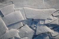 Ice shards in Flathead Lake, Montana, U.S.